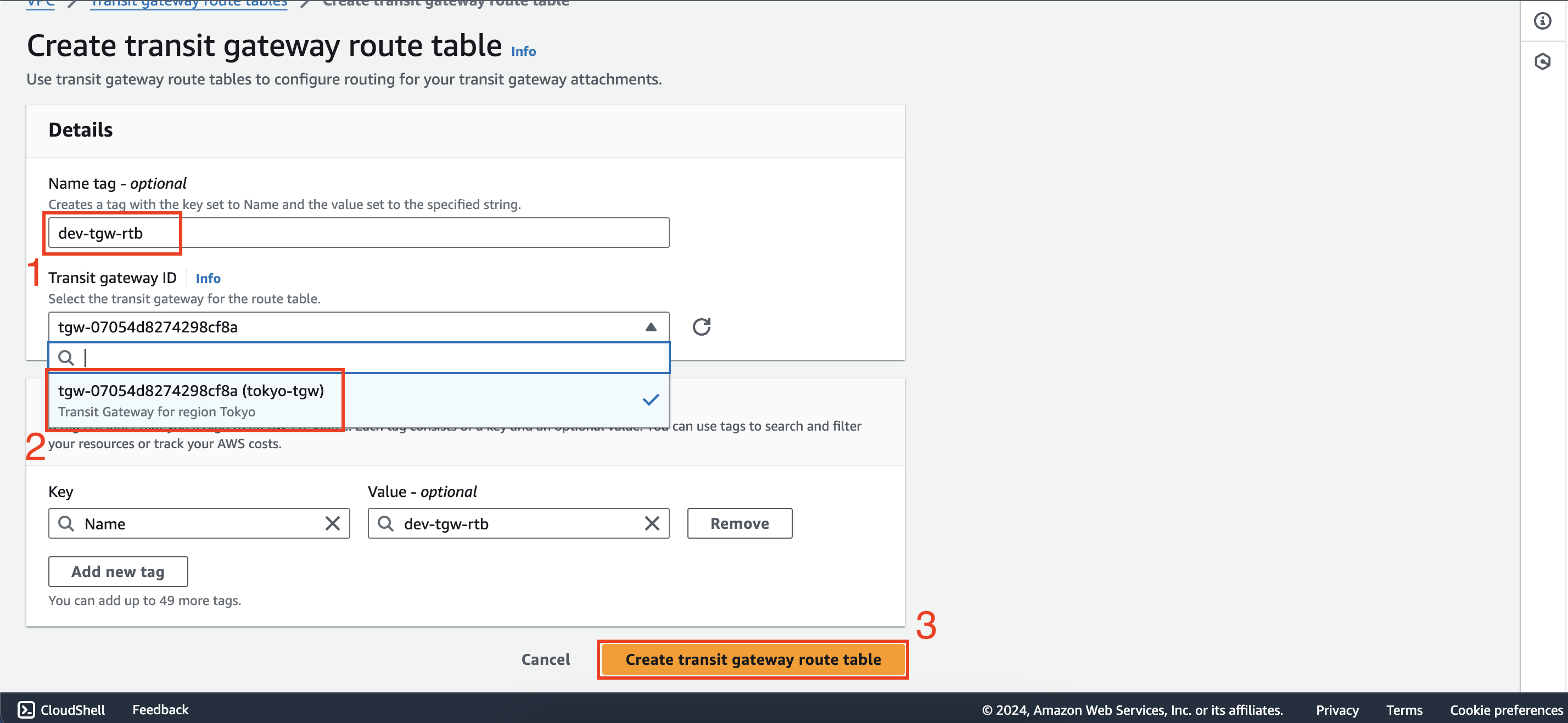 Multiple route tables