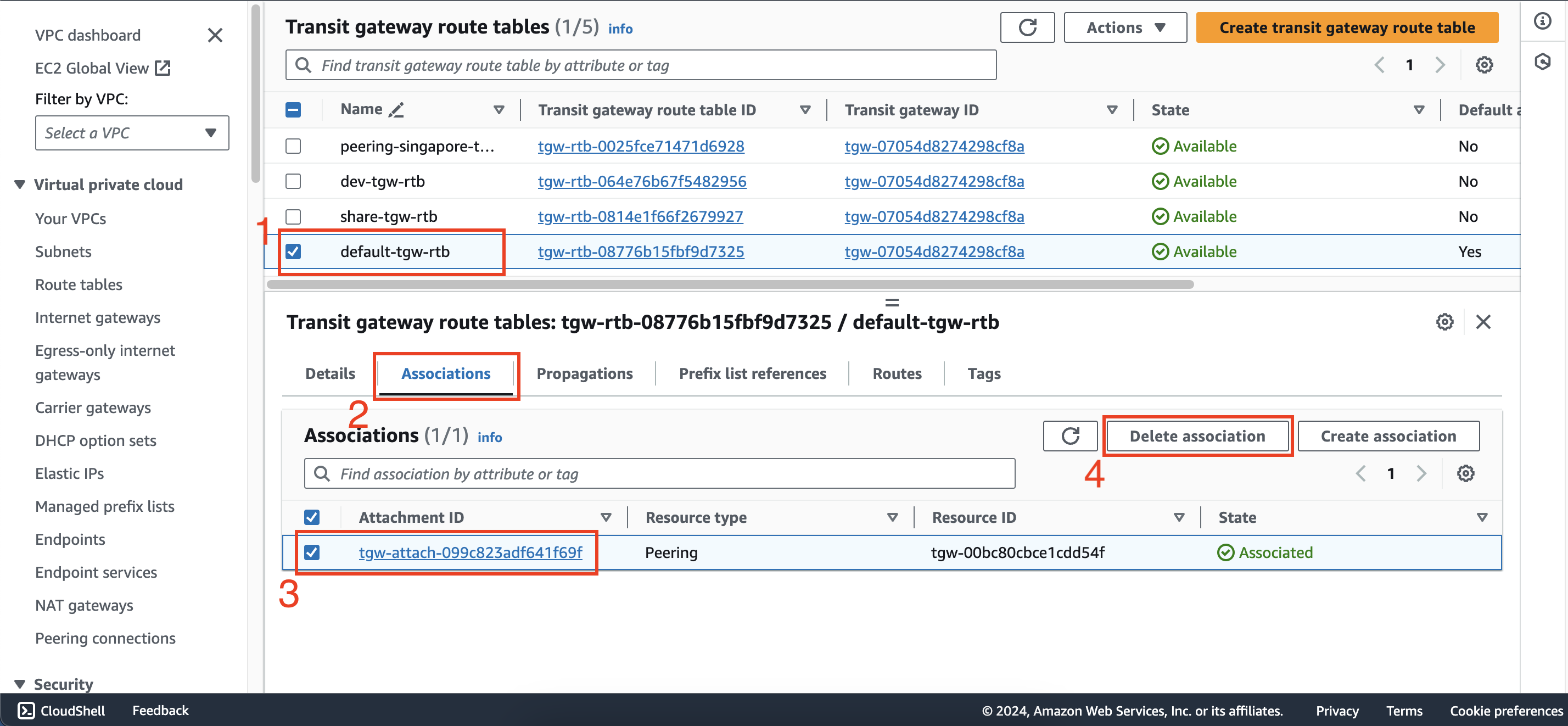 Configure route tables