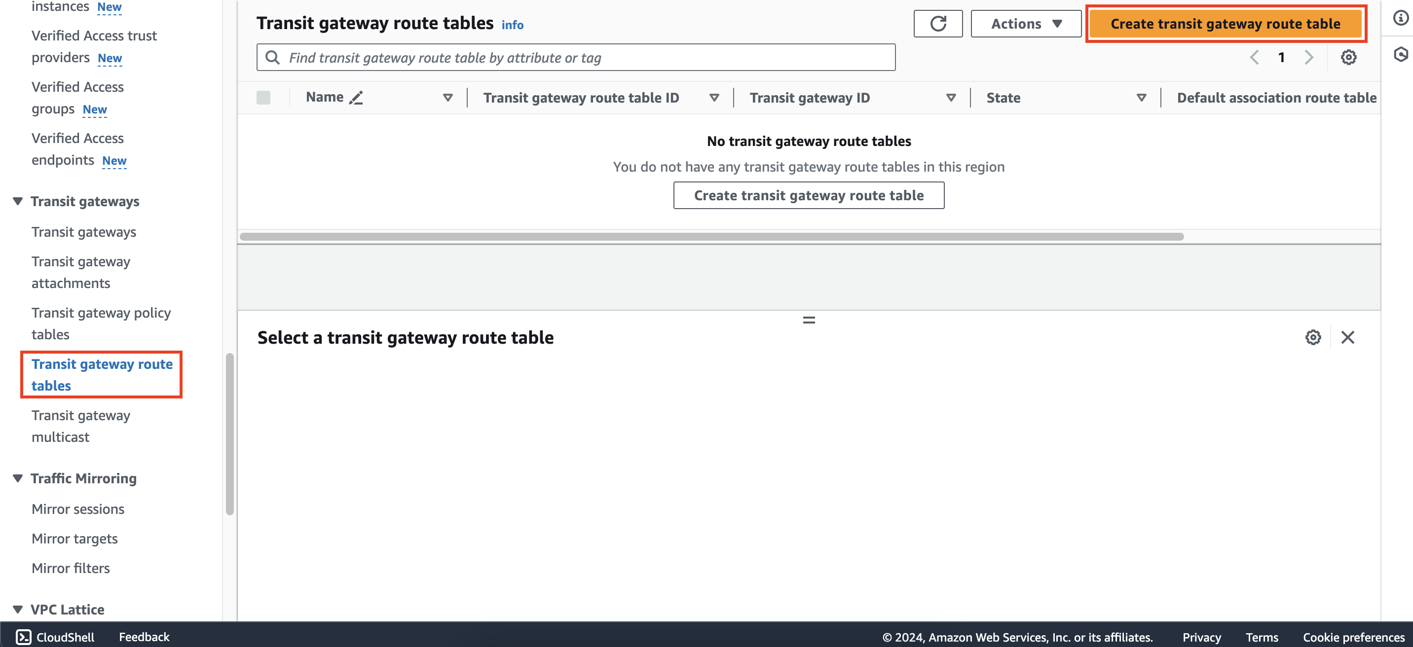 Configure route tables