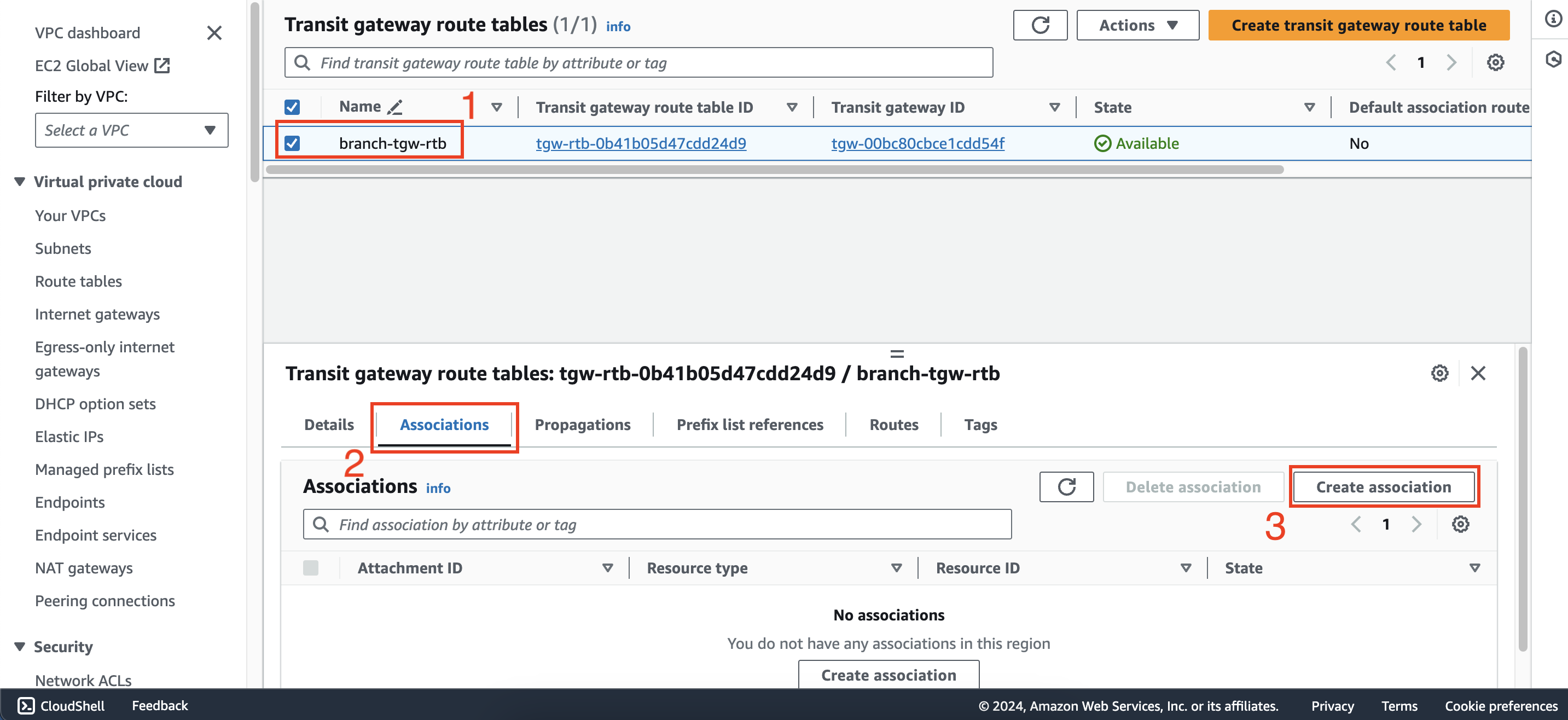 Configure route tables