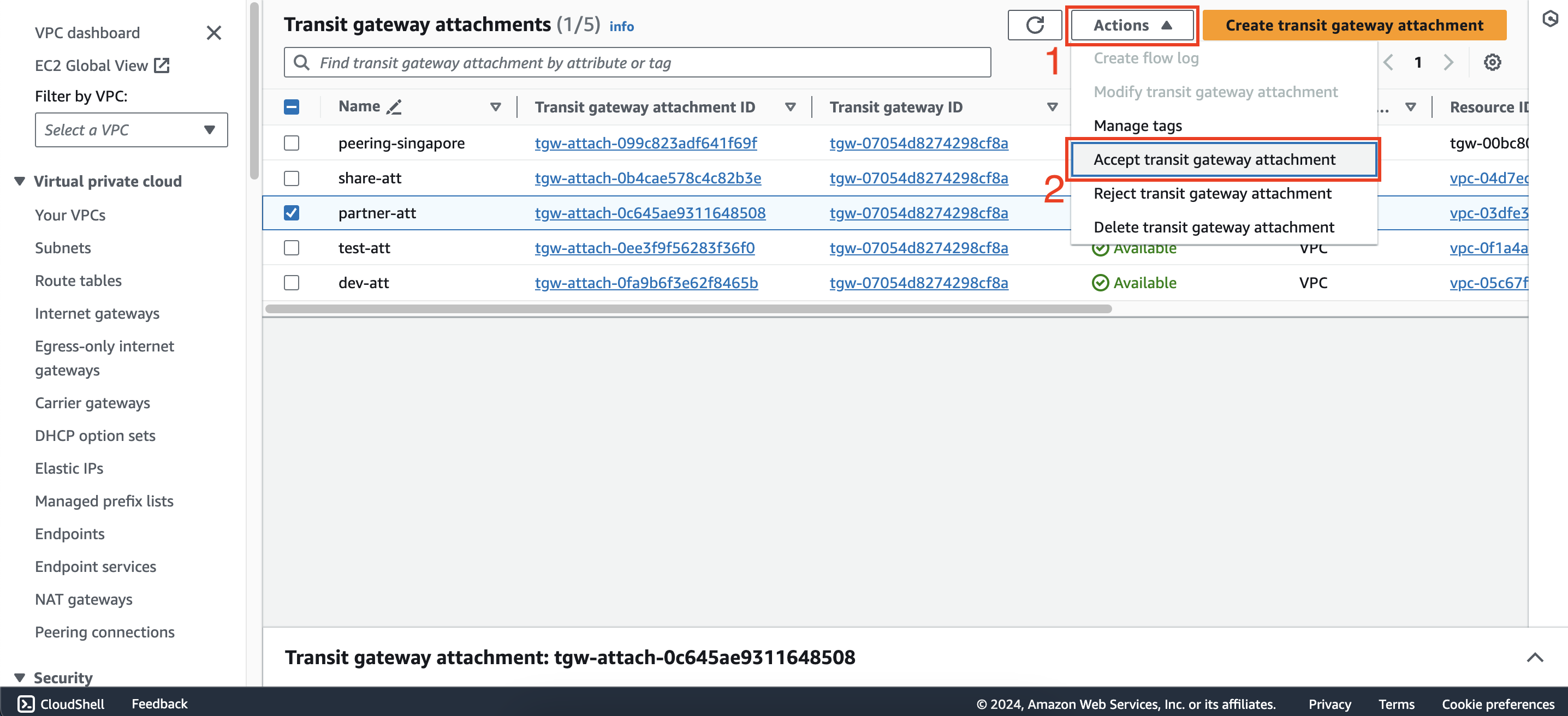 Configure route tables