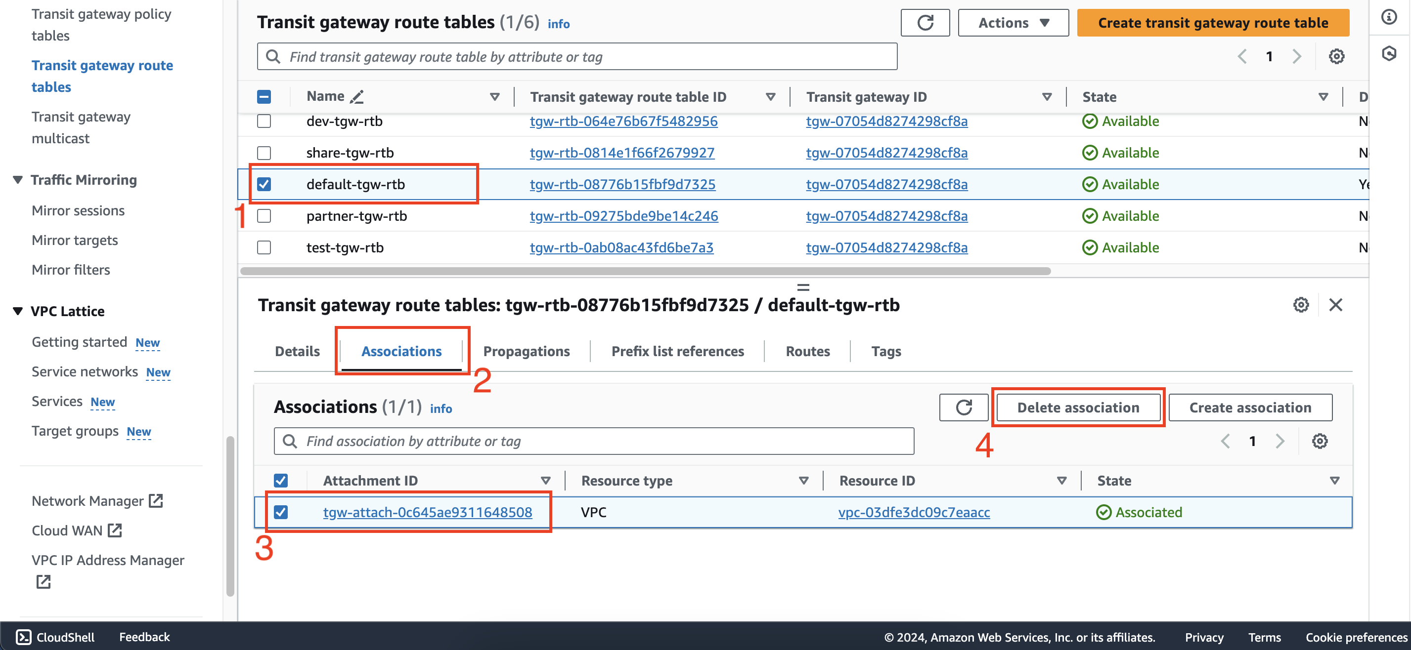 Configure route tables