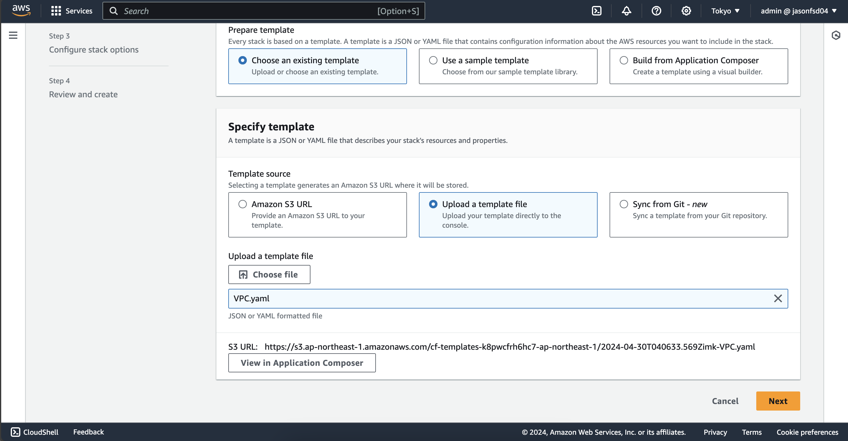 Deploy CloudFormation stack