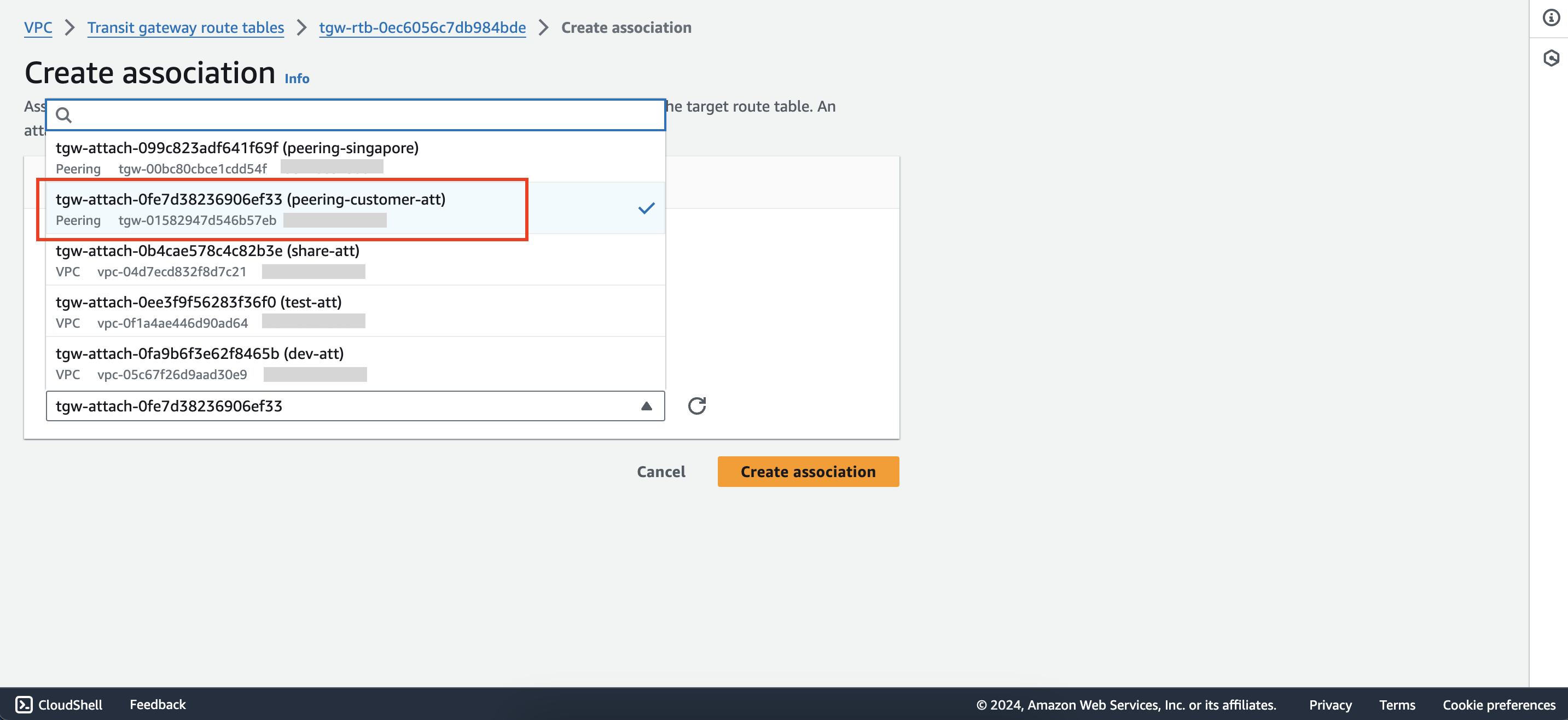 Configure route tables