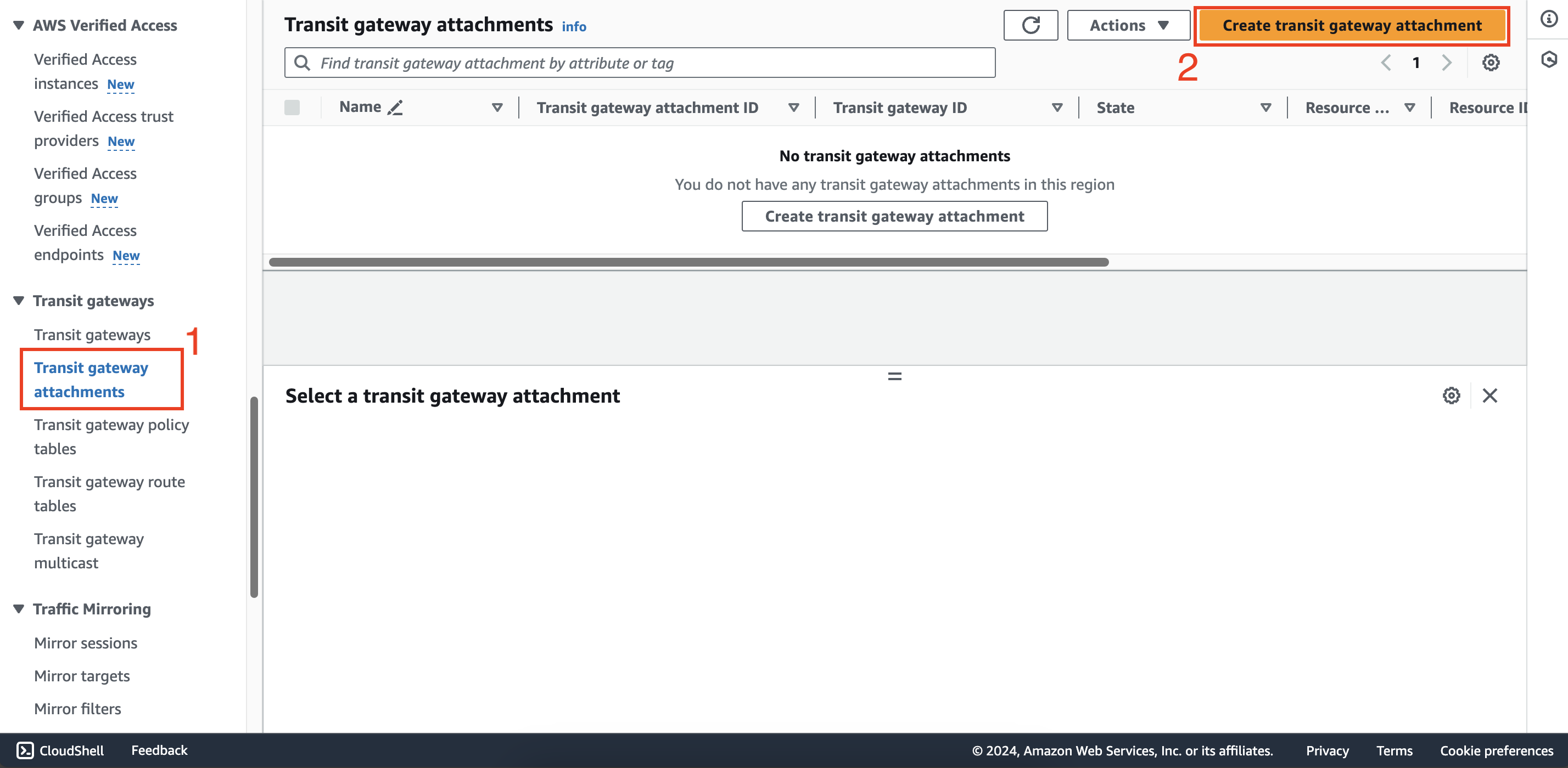 Customer transit gateway